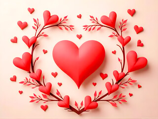 Paper Cut Valentine&rsquo;s Day Heart Background