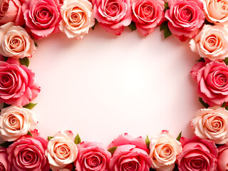 Valentine&rsquo;s Day Floral Frame with Copy Space