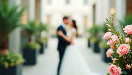 wedding bouquet on the street