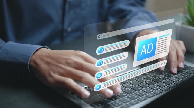 Ads concept with online advertising, campaign performance and audience targeting. Digital marketing strategy using paid media, analytics and creative content to drive traffic and business growth.