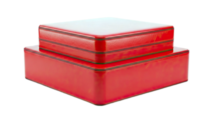 Stack of Two Red Lacquered Boxes