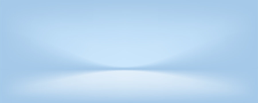 Blue studio room. Limbo light background. Abstract 3d backdrop for product presentation. Minimal wall scene. Showcase, promotion display