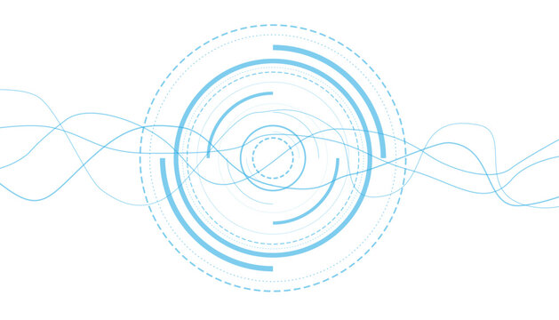 Abstract blue computer technology background with circuit board and circle tech.illustration for elements