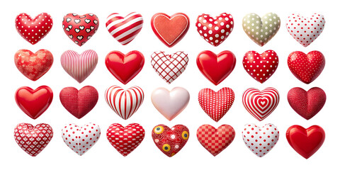 Fototapeta premium Colorful hearts with various patterns on black background