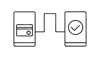 Online Card Payment Done Icon Vector Illustration &ndash; Mobile Phone Payment Success, Credit Card Transaction Confirmation and Digital Checkout Symbol