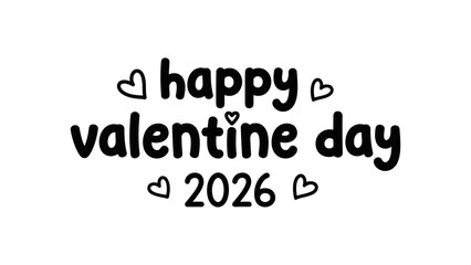 Obraz premium Happy Valentine Day 2026 isolated on a transparent background