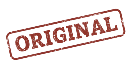 Red grunge 'ORIGINAL' text rubber stamp isolated vector isolated PNG with Transparent Background