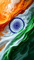 Indian Flag Symbolizing Freedom Republic Independence Day