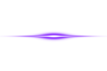 Abstract purple lens flare and glowing horizontal light streak with neon violet glow on a Transparent background