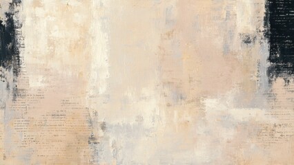 文学をイメージした文字要素の抽象画 油彩テクスチャ背景