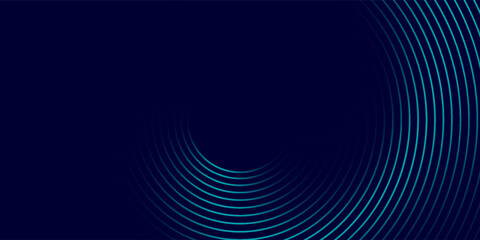 Blue abstract background with circular lines, technology futuristic template. Vector illustration, Eps 10