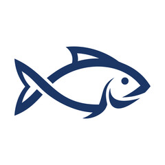 Minimal Fish Outline Vector Icon for Seafood and Restaurant Branding