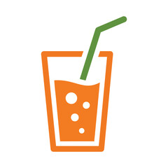 Fresh Juice Drink Flat Vector Icon for Beverage and Cafe Branding