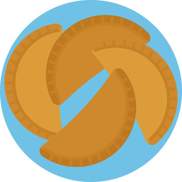 A simple icon representing Ecuadorian empanadas, featuring a folded pastry shape with decorative edges.