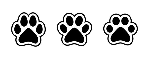 Paw print icon set