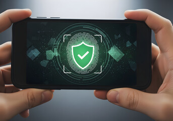 An individual with a smartphone that has a green mock-up screen in upright mode, drinking coffee. The man is navigating the Internet and consuming content, including videos