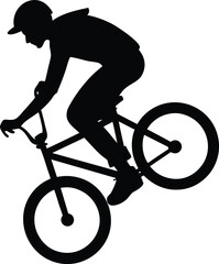 Obraz premium BMX Trick Silhouette Vector Illustration
