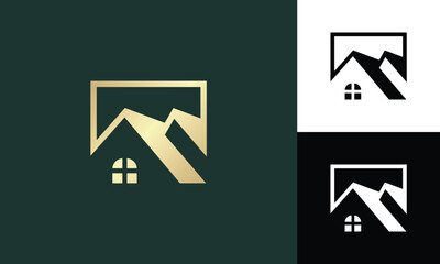 house home real estate building minimalist logo design