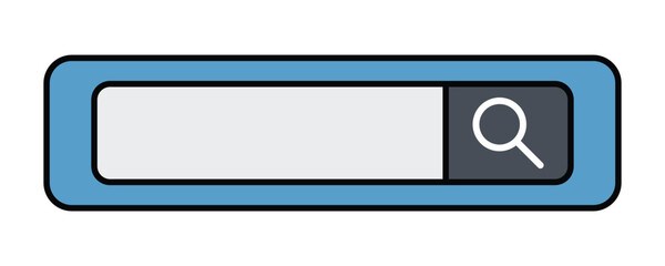 Fototapeta premium Modern search bar silhouette, clean web design icon, vector illustration.