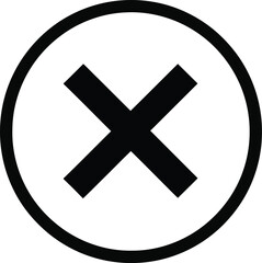 Obraz premium Black Circle with Cross Icon for Warning or Prohibition