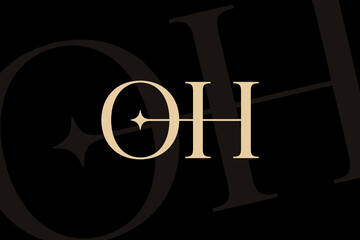 OH or HO letter logo icon design. Classic style luxury initials monogram.