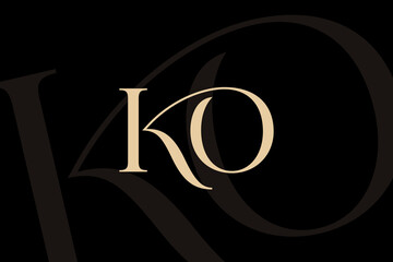 KO or OK letter logo icon design. Classic style luxury initials monogram.