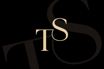 ST or TS letter logo icon design. Classic style luxury initials monogram.