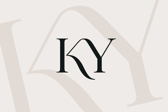 KY or YK letter logo icon design. Classic style luxury initials monogram.