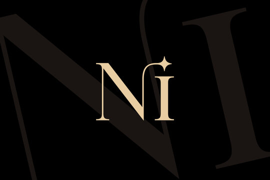 NI or IN letter logo icon design. Classic style luxury initials monogram.