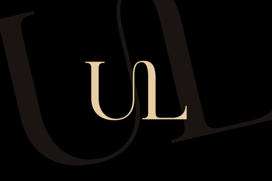 UL or LU letter logo icon design. Classic style luxury initials monogram.