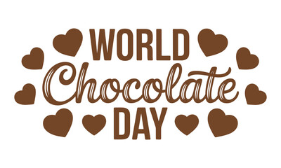 Obraz premium World Chocolate Day celebration with hearts