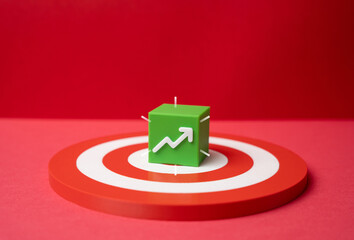 Targeted customer audience and revenue growth. Precision marketing concept, focus strategy and...