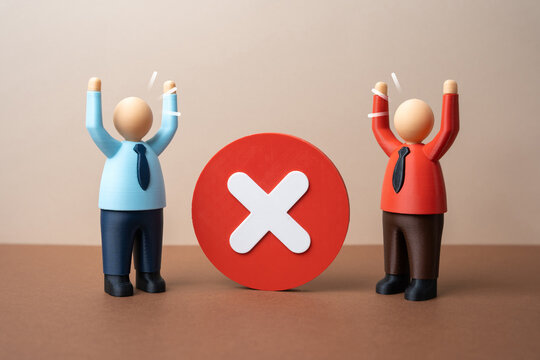 Businessmen disagree. Dispute and resolution. Conflict management concept, opposing interests and dialogue. Negotiation skills, compromise search and restoration of professional cooperation.