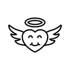 Fototapeta premium Get this trendy line icon of angel heart symbolizing pure romantic love