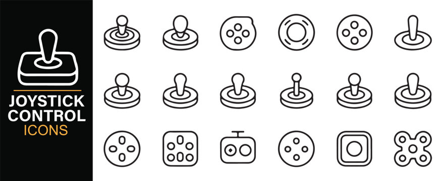 Editable joystick and game controller icons collection