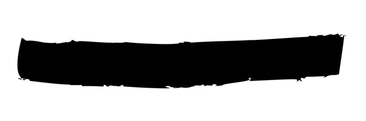 Black Brush Stroke. Grunge Paint Stroke Texture, Hand Drawn Ink Banner. Vector Illustration