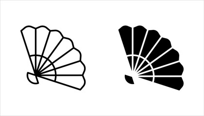 Hand fan icon vector set. Hand fan sign collection. vector illustration on white background