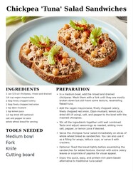 Chickpea "Tuna" Salad Sandwiches with Fresh Ingredients and Healthy Alternatives