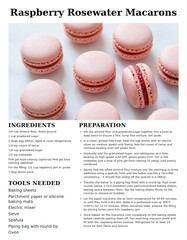 Raspberry Rosewater Macarons Recipe with Ingredients and Preparation Steps