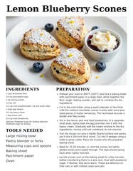 Delicious Lemon Blueberry Scones Recipe for Home Baking with Clear Instructions and Ingredients