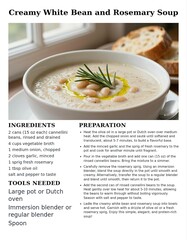 Creamy White Bean and Rosemary Soup Recipe with Fresh Ingredients and Cooking Instructions