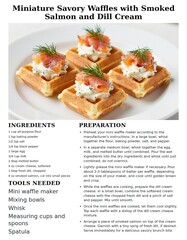 Miniature Savory Waffles with Smoked Salmon and Dill Cream Delicious Appetizer Recipe