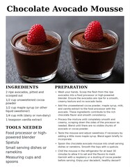 Chocolate Avocado Mousse Recipe with Simple Ingredients and Easy Preparation Steps