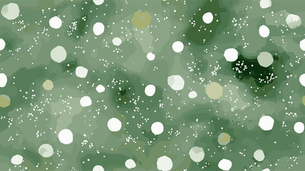 Watercolor green background featuring scattered white and light green polka dots pattern. Watercolor green background with scattered polka dots texture