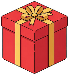 red gift png gold present cutout festive box png wrapped package cutout holiday surprise png celebration gift cutout decorated present png bright box cutout isolated transparent background image