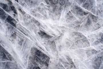 Fototapeta premium Close-up view of a fractured, translucent surface with crystalline-like structures