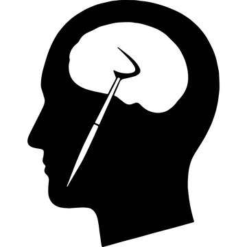 Black Silhouette Vector of Lobotomy