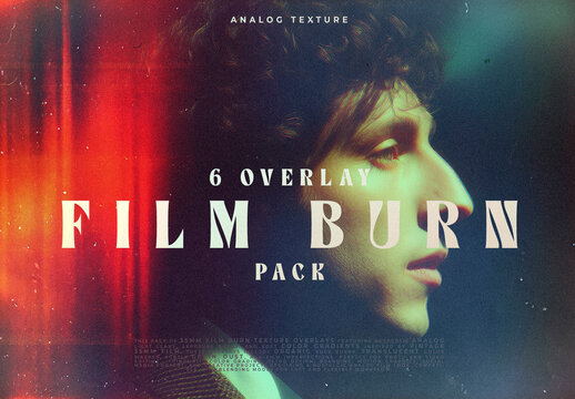 6 Vintage Film Light Leak Effect Overlays