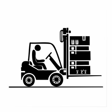 Cariste manipulant un chariot &eacute;l&eacute;vateur dans entrep&ocirc;t logistique