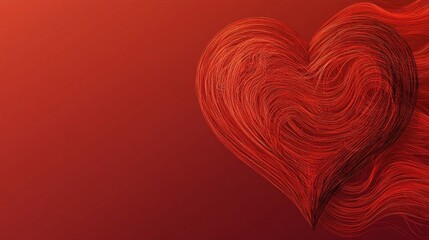A red heart with elegant lines will serve as a vibrant background for greeting cards or promotions dedicated to love and care.